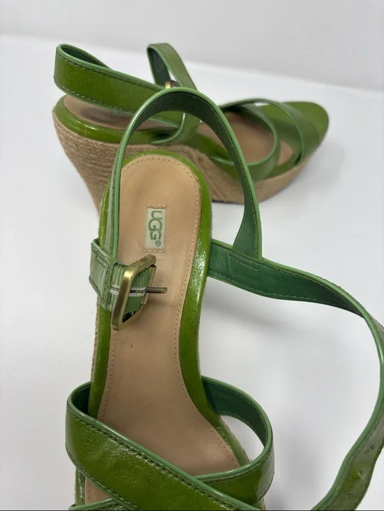 Ugg Green Wedge Sandals with Braided Platform 8 - Picture 6 of 7